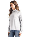 NY Mets City Connect Cutter & Buck Coastline Epic Comfort Recycled Womens Funnel Neck CONCRETE Side Thumbnail Image