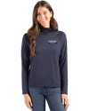 Detroit Tigers City Connect Cutter & Buck Coastline Epic Comfort Recycled Womens Funnel Neck Navy Blue Front Thumbnail Image