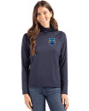 Philadelphia Phillies City Connect Cutter & Buck Coastline Epic Comfort Recycled Womens Funnel Neck Navy Blue Front Thumbnail Image