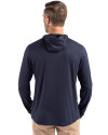 Los Angeles Dodgers City Connect- Cutter & Buck Coastline Epic Comfort Recycled Mens Hooded Shirt Navy Blue Back Thumbnail Image