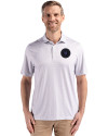 NY Mets City Connect Cutter & Buck Pike Eco Diamond Dot Print Recycled Mens Polo Polished Medium Gray Front Thumbnail Image