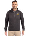 Minnesota Vikings Cutter & Buck Mainsail Sweater-Knit Mens Big and Tall Half Zip Pullover Jacket Charcoal Heather Front Thumbnail Image