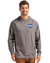 Florida Gators 2025 NCAA Men's Basketball National Champions Cutter & Buck Adapt Knit Recycled Mens Heathered Hooded Pullover Black Heather Front Thumbnail Image