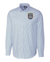 San Diego FC Cutter & Buck Stretch Oxford Stripe Mens Big and Tall Long Sleeve Dress Shirt Light Blue Mannequin Thumbnail Image