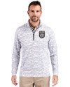San Diego FC Cutter & Buck Traverse Stretch Eco Camo Print Quarter Zip Mens Pullover Charcoal Front Thumbnail Image
