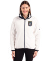 San Diego FC Cutter & Buck Cascade Eco Fleece Womens Full Zip Jacket Shell/Navy Blue Front Thumbnail Image