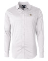 Baltimore Ravens Cutter & Buck Versatech Geo Dobby Stretch Mens Big and Tall Long Sleeve Dress Shirt White/Black Mannequin Thumbnail Image