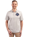 UConn Huskies 2025 NCAA Women's Basketball National Champions Cutter & Buck Virtue Eco Pique Stripe Recycled Mens Polo Polished Medium Gray Front Thumbnail Image
