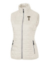 GA Tech Yellow Jackets College Vault Cutter & Buck Rainier PrimaLoft® Womens Eco Insulated Full Zip Puffer Vest Coconut Mannequin Thumbnail Image
