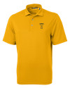 GA Tech Yellow Jackets College Vault Cutter & Buck Virtue Eco Pique Recycled Mens Polo College Gold Mannequin Thumbnail Image