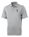 GA Tech Yellow Jackets College Vault Cutter & Buck Virtue Eco Pique Recycled Mens Polo Polished Medium Gray Mannequin Thumbnail Image