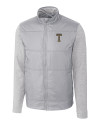 GA Tech Yellow Jackets College Vault Cutter & Buck Stealth Hybrid Quilted Mens Full Zip Windbreaker Jacket Polished Medium Gray Mannequin Thumbnail Image