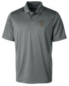 GA Tech Yellow Jackets College Vault Cutter & Buck Prospect Eco Textured Stretch Recycled Mens Short Sleeve Polo Elemental Grey Mannequin Thumbnail Image
