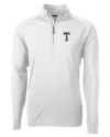 GA Tech Yellow Jackets College Vault Cutter & Buck Adapt Eco Knit Stretch Recycled Mens Quarter Zip Pullover White Mannequin Thumbnail Image