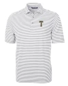 GA Tech Yellow Jackets College Vault Cutter & Buck Virtue Eco Pique Stripe Recycled Mens Big and Tall Polo Polished Medium Gray Mannequin Thumbnail Image