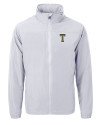 View image 3: GA Tech Yellow Jackets College Vault Cutter & Buck Charter Recycled Packable Mens Big & Tall Full Zip Jacket Polished Medium Gray Mannequin