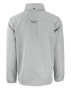 GA Tech Yellow Jackets College Vault Cutter & Buck Charter Eco Knit Recycled Big & Tall Full-Zip Jacket Polished Medium Gray Mannequin Back Thumbnail Image
