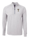 GA Tech Yellow Jackets College Vault Cutter & Buck Adapt Eco Knit Heather Mens Big & Tall Quarter Zip Pullover Polished Heather Mannequin Thumbnail Image