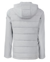 GA Tech Yellow Jackets College Vault Cutter & Buck Evoke Hybrid Softshell Recycled Full Zip Womens Hooded Jacket CONCRETE Mannequin Back Thumbnail Image