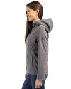 GA Tech Yellow Jackets College Vault Cutter & Buck Evoke Softshell Recycled Full Zip Womens Jacket Elemental Grey Side Thumbnail Image