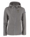 View image 7: GA Tech Yellow Jackets College Vault Cutter & Buck Evoke Recycled Honeycomb Fleece Womens Full Zip Jacket Elemental Grey Mannequin