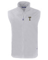 GA Tech Yellow Jackets College Vault Cutter & Buck Charter Eco Recycled Mens Full-Zip Vest Polished Medium Gray Mannequin Thumbnail Image