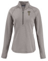 GA Tech Yellow Jackets College Vault Cutter & Buck Peshastin Fleece Recycled Womens Half Zip Pullover Elemental Grey Heather Mannequin Thumbnail Image