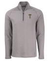 GA Tech Yellow Jackets College Vault Cutter & Buck Peshastin Fleece Recycled Mens Half Zip Pullover Elemental Grey Heather Mannequin Thumbnail Image