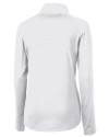 GA Tech Yellow Jackets College Vault Cutter & Buck Adapt Eco Knit Stretch Recycled Womens Half Zip Pullover White Mannequin Back Thumbnail Image