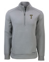 GA Tech Yellow Jackets College Vault Cutter & Buck Roam Epic Versatility Recycled Quarter Zip Mens Pullover Elemental Grey Mannequin Thumbnail Image