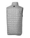 GA Tech Yellow Jackets College Vault Cutter & Buck Rainier PrimaLoft® Mens Eco Insulated Full Zip Puffer Vest Polished Medium Gray Mannequin Back Thumbnail Image