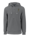 GA Tech Yellow Jackets College Vault Cutter & Buck Roam Epic Versatility Half Zip Recycled Mens Hooded Pullover Elemental Grey Mannequin Thumbnail Image
