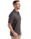 Atlanta Falcons NFL Helmet Cutter & Buck Forge Epic Confidence Fine Line Stripe Stretch Recycled Mens Polo Black/White Side Thumbnail Image