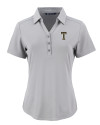 GA Tech Yellow Jackets College Vault Cutter & Buck Forge Eco Stretch Recycled Womens Short Sleeve Polo Polished Medium Gray Mannequin Thumbnail Image