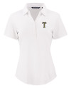 GA Tech Yellow Jackets College Vault Cutter & Buck Forge Eco Stretch Recycled Womens Short Sleeve Polo White Mannequin Thumbnail Image