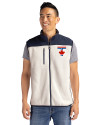 Toronto Blue Jays City Connect Cutter & Buck Cascade Eco Fleece Mens Vest Shell/Navy Blue Front Thumbnail Image