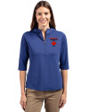 Toronto Blue Jays City Connect Cutter & Buck Virtue Eco Pique Recycled Half Zip Pullover Womens Hoodie Tour Blue Front Thumbnail Image