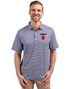 Toronto Blue Jays City Connect Cutter & Buck Forge Eco Double Stripe Stretch Recycled Mens Big &Tall Polo Tour Blue/White Front Thumbnail Image