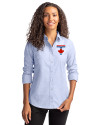 Toronto Blue Jays City Connect Cutter & Buck Stretch Oxford Womens Long Sleeve Dress Shirt Light Blue Front Thumbnail Image