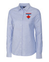 Toronto Blue Jays City Connect Cutter & Buck Stretch Oxford Womens Long Sleeve Dress Shirt Light Blue Mannequin Thumbnail Image