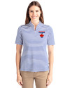 Toronto Blue Jays City Connect Cutter & Buck Virtue Eco Pique Stripe Recycled Womens Top Tour Blue Front Thumbnail Image