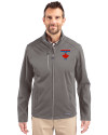 Toronto Blue Jays City Connect Cutter & Buck Evoke Softshell Recycled Full Zip Mens Jacket Elemental Grey Front Thumbnail Image
