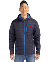 Toronto Blue Jays City Connect Cutter & Buck Rainier Primaloft Eco Mens Full Zip Hooded Jacket Dark Navy Front Thumbnail Image