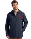 Toronto Blue Jays City Connect Cutter & Buck Camano Everyday Stretch Recycled Mens Water Resistant Jacket Navy Blue Front Thumbnail Image