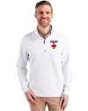 Toronto Blue Jays City Connect Cutter & Buck Traverse Stretch Eco Quarter Zip Mens Pullover White Front Thumbnail Image