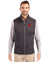 Toronto Blue Jays City Connect Cutter & Buck Mainsail Sweater-Knit Mens Big and Tall Full Zip Vest Charcoal Heather Front Thumbnail Image