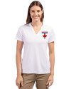 Toronto Blue Jays City Connect Cutter & Buck Forge Eco Heathered Stretch Womens Blade Top White Front Thumbnail Image