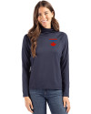 Toronto Blue Jays City Connect Cutter & Buck Coastline Epic Comfort Recycled Womens Funnel Neck Navy Blue Front Thumbnail Image