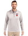 Toronto Blue Jays City Connect Cutter & Buck Stealth Heathered Quarter Zip Mens Pullover Polished Medium Gray Front Thumbnail Image