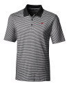 Miami University RedHawks - Cutter & Buck Forge Tonal Stripe Stretch Mens Polo Black Mannequin Thumbnail Image